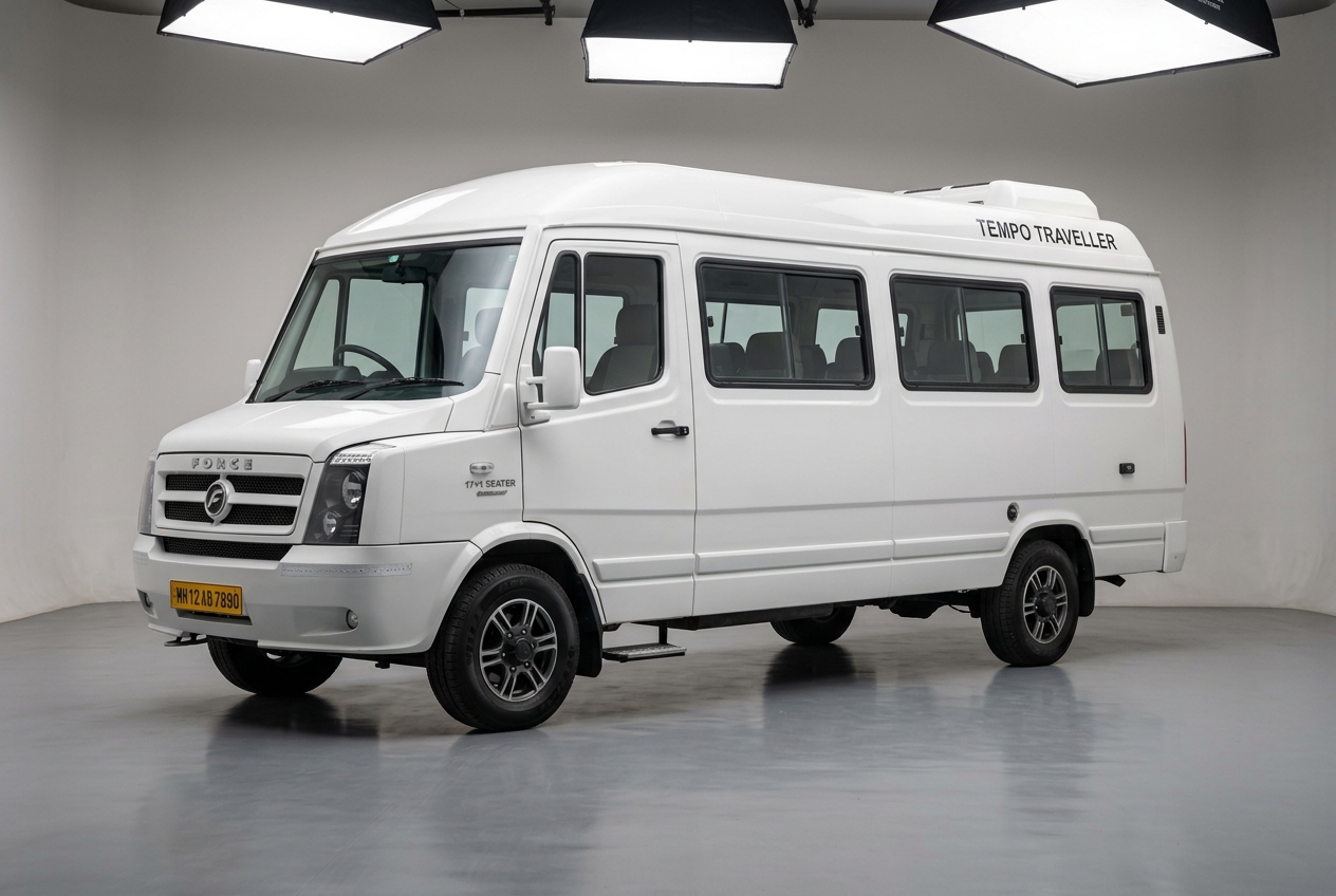 White Force Tempo Traveller 17+1 seater minibus in studio